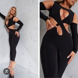 black wrap jumpsuit